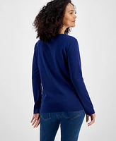 Holiday Lane Women's Penguin Play Long-Sleeve Top, Created for Macy's