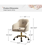 Velvet Home Office Desk Chair Height Adjustable Chair