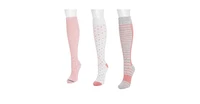 Muk Luks Women's 3 Pack Cotton Compression Knee-High Socks