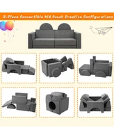 Caromio -Piece Mudular Kids Play Couch Soft Foam Kids Sofa Couch Fort Building Toddler Playset