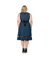 Standards & Practices Plus Sleeveless A-Line Tencel Denim Dress