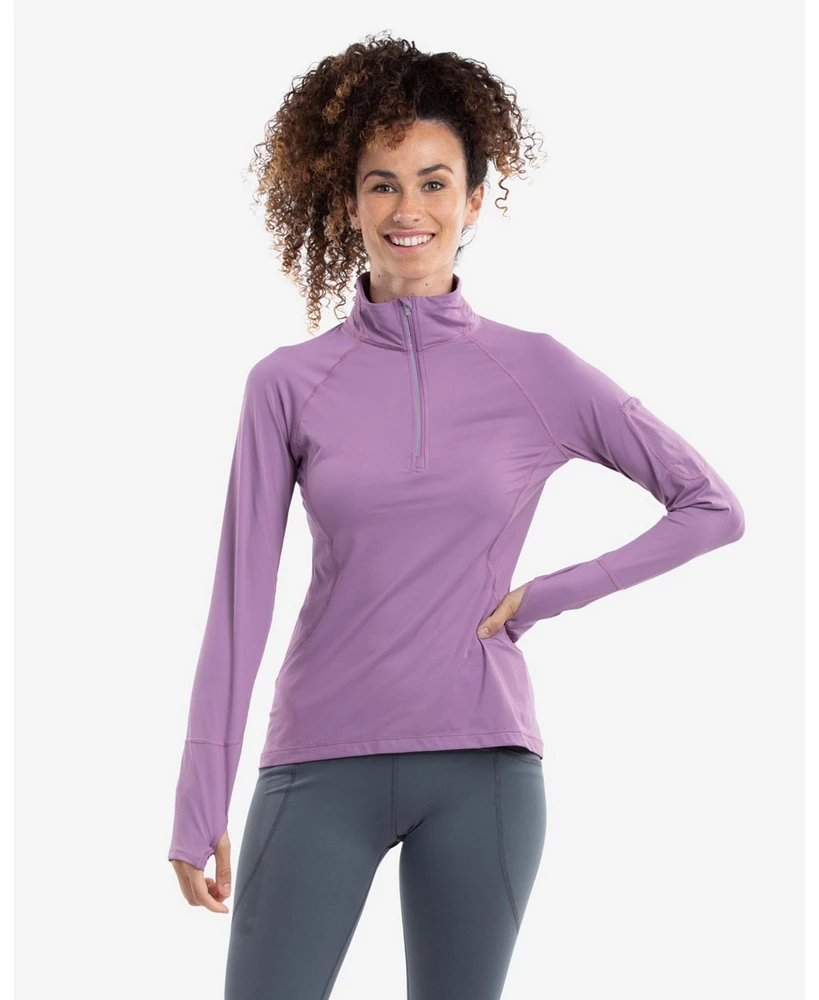 BloqUV Women's Upf 50+ Sun Protective Mock Zip Top