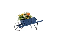 Slickblue Wooden Wagon Planter with 9 Magnetic Accessories for Garden Yard