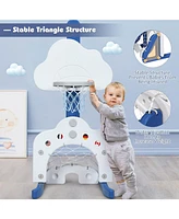 3-in-1 Kids Basketball Hoop Set with Balls With Adjustable Height