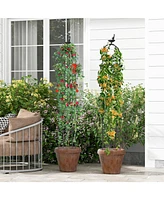 2-Pack Garden Obelisk Trellis for Climbing Plants-Black