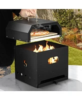 Slickblue 4-in-1 Outdoor Portable Pizza Oven with 12 Inch Pizza Stone