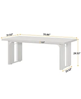 Tribesigns 71" Large Dining Table for 6 to 8 People, Rustic Farmhouse Style Dinner Table, Rectangular Dining Table for Kitchen, Dining Room & Living R