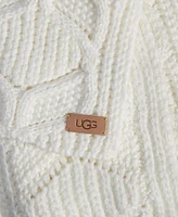 Ugg Rib Edge & Logo Patch Solid Cable Knit Scarf