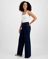 I.n.c. International Concepts Women's High-Rise Wide-Leg Denim Jeans, Created for Macy's