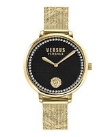 Versus Versace Women's La Villette Crystal Ip Yellow Gold Stainless Steel Watch 36MM