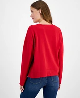 Nautica Jeans Women's Ahoy Anchor Crewneck Sweater