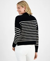 Nautica Jeans Women's Striped Mock-Neck Sweater