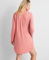 State of Day Women's Fluid-Knit Collared Sleepshirt Xs-3X, Created for Macy's