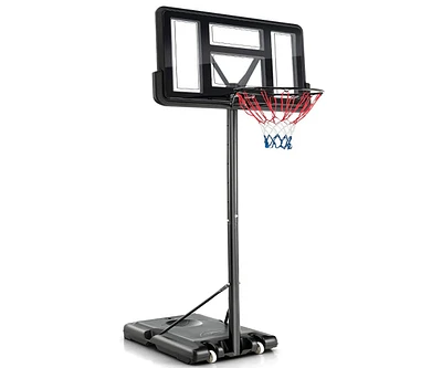 Slickblue 4.25-10 Feet Adjustable Basketball Hoop System with 44 Inch Backboard-a