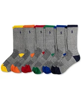 Polo Ralph Lauren Men's 6-Pk. Performance Tipped Color Heel Toe Crew Socks