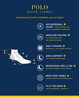 Polo Ralph Lauren Men's 6-Pk. Performance Tipped Color Heel Toe Low Cut Socks