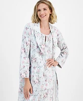 Charter Club Women's Cotton Floral-Print Tie-Waist Robe, Created for Macy's