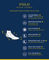 Polo Ralph Lauren Men's Men's 6-Pk. Performance Colored Heel Toe Low Cut Socks