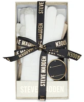 Steve Madden Women's 3-Pc. Basketweave Knit Gloves Boxed Gift Set