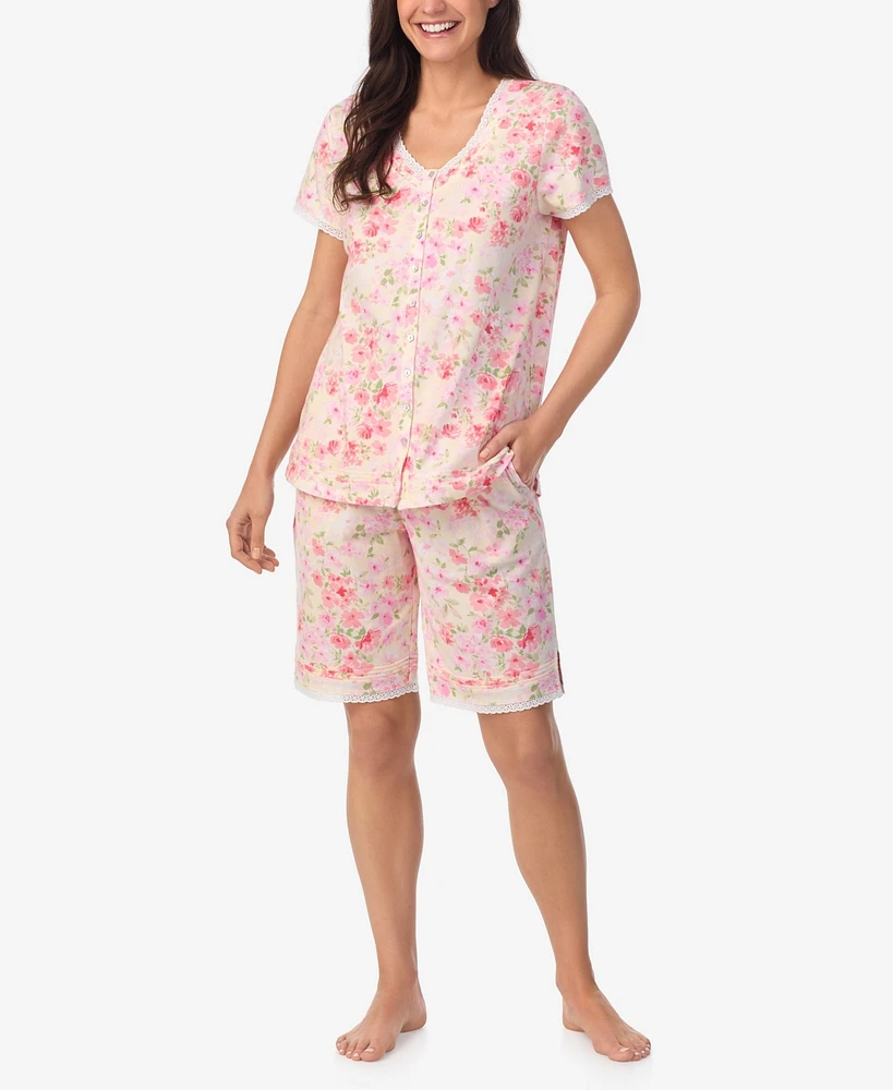 Aria Women's Cap Sleeve Bermuda Pj Set