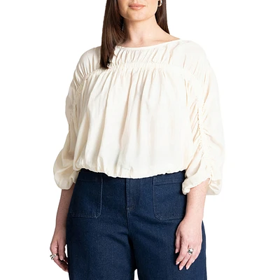 Eloquii Plus Elastic Detail Top