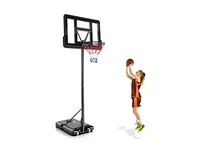 Slickblue 4.25-10 Feet Adjustable Basketball Hoop System with 44 Inch Backboard-a