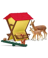 Schleich Farm World Feeding The Forest Animals Playset