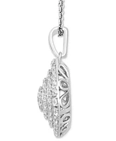 Diamond Concentric Circle Pendant Necklace (1 ct. t.w.) in 10k White Gold, 16" + 2" extender