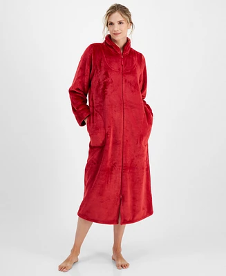 Charter Club Women's Long Plush Zip-Front Robe, Created for Macy's