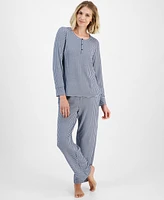 Charter Club Women's 2-Pc. Printed Long-Sleeve Packaged Pajamas Set, Created for Macy's