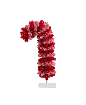 Nearly Natural 30in. Pre-Lit Artificial Candy Cane Christmas Tree with 100 Micro Led Lights