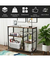 Sugift Rolling Industrial Kitchen Baker's Storage Shelf