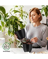 Lifemaster 20pcs Plant Pots with Drainage - Versatile 5 Sizes, Sturdy Plastic, Stackable Design