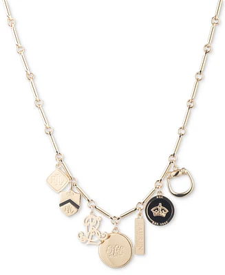 Lauren Ralph Lauren Gold-Tone Logo Charm 16" Statement Necklace