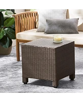 Modern Woven Outdoor Side Table for Patio or Deck