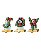 Glitzhome Resin Joy Stocking Holders, Set of 3