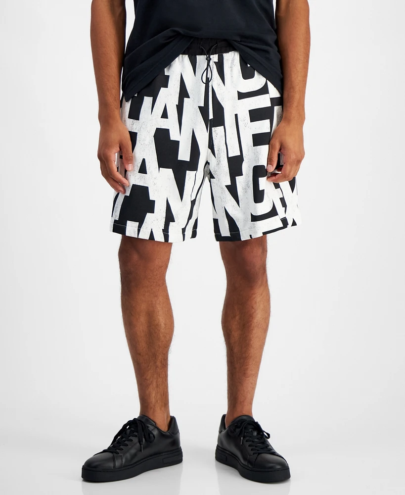 A|X Armani Exchange Men's Logo Print Drawstring Sweatshorts