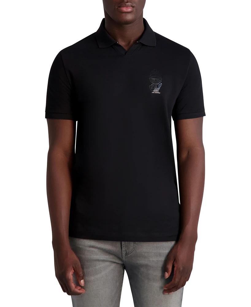 Karl Lagerfeld Paris Men's Slim-Fit Printed Micro-Pique Polo Shirt