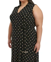 Tommy Hilfiger Plus Classic Dot Print Jersey Midi Dress