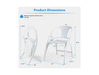 Slickblue Folding Dining Chairs Set of 2 with Armrest and High Backrest-White