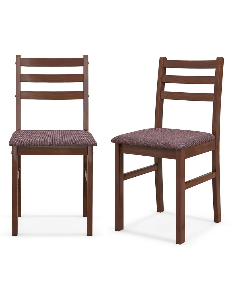 Slickblue Set of 2 Mid-Century Wooden Dining Chairs-Espresso