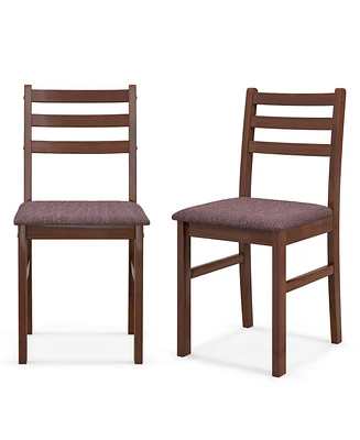 Slickblue Set of 2 Mid-Century Wooden Dining Chairs-Espresso