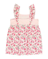 RuffleButts Baby Girls Ruffle Strap Mixed Print Dress