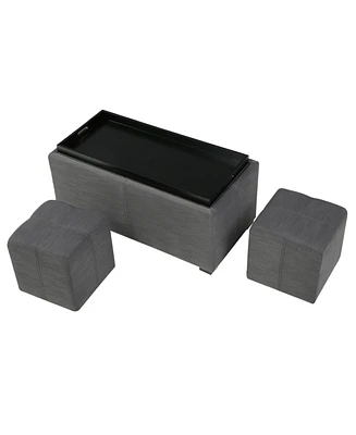 Simplie Fun 3-in-1 Storage Ottoman Declutter, Relax, and Entertain