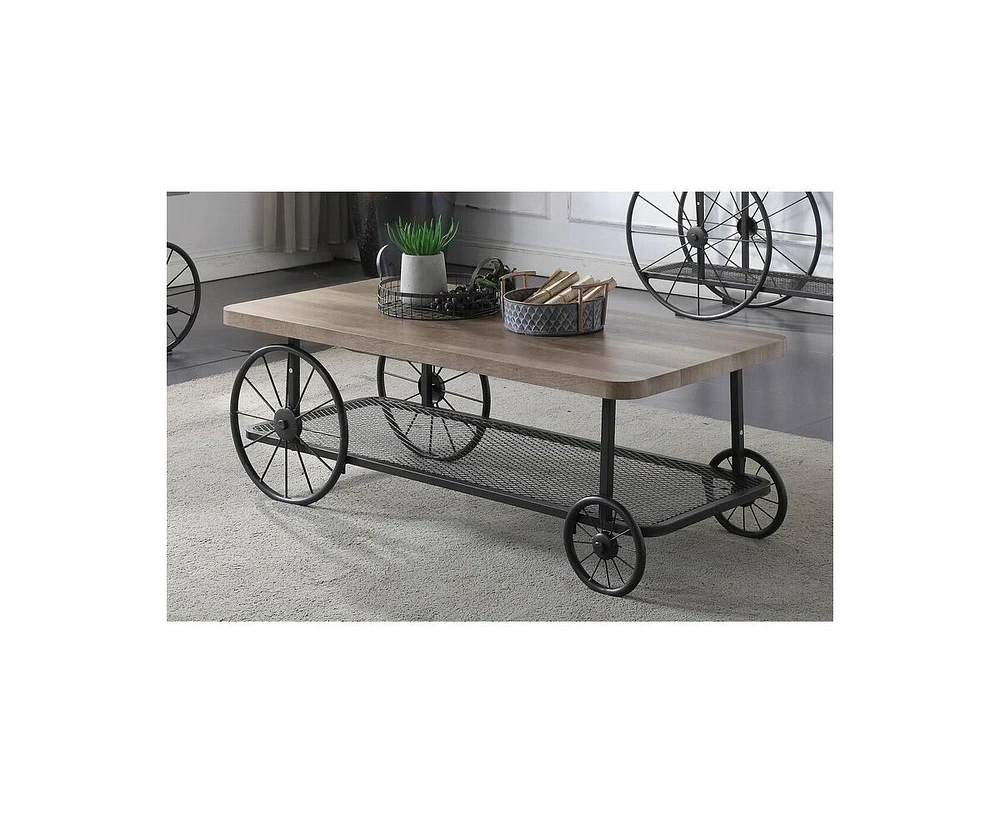 Simplie Fun Francie Coffee Table in Oak & Antique Gray