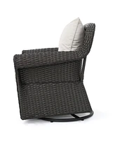 Wicker Swivel Rocking Chair Cozy Outdoor Relaxation and Comfort