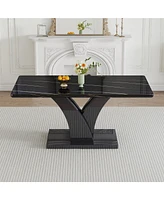 Simplie Fun Sleek Black Multipurpose Table Functional Style for Any Space