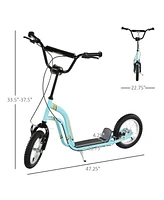 Streamdale Furniture Adjustable Kids Scooter with Dual Brakes, Inflatable Tires, and Aluminum Wheels