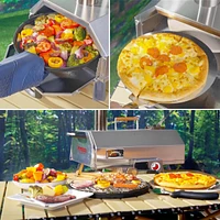 12" Rotatable Outdoor Pizza Oven - Portable and Stainless