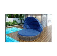 Simplie Fun Versatile Sun Bed with Adjustable Canopy and Cushions